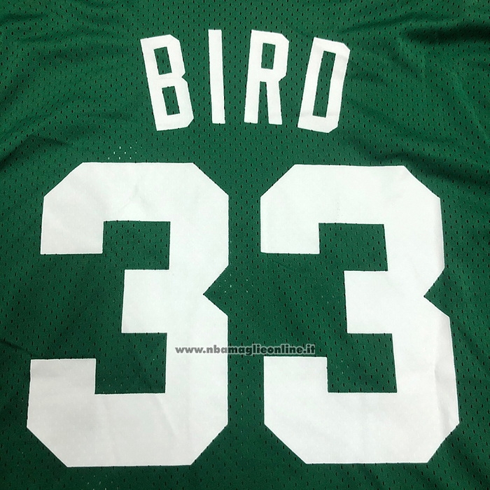 Maglia Manica Corta Boston Celtics Larry Bird #33 Verde